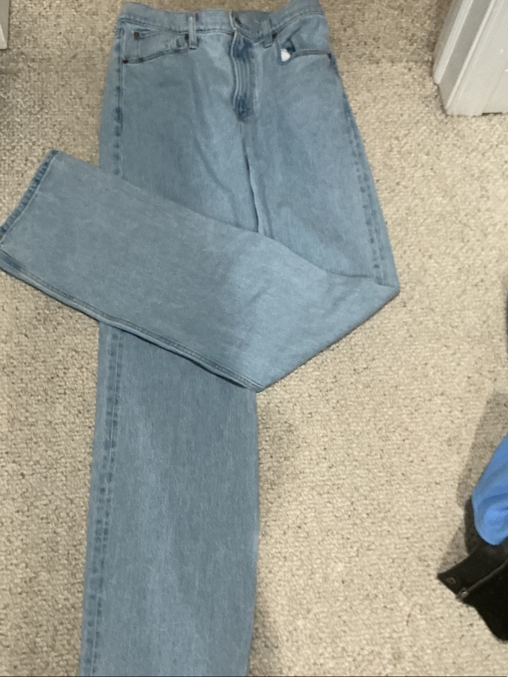 Abercrombie & Fitch High-Rise Light Wash Straight Jeans
